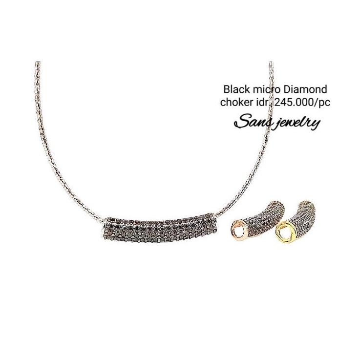 Black Edition Pendant Sans Jewelry / Kalung Choker Hitam Kalung Wanita Kalung Cewek Liontin Blacksto