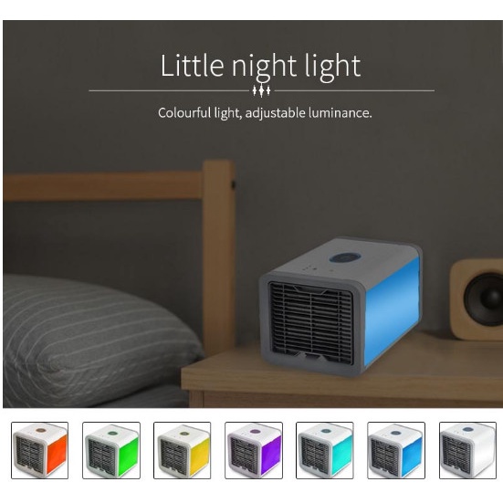 AC Portable Mini Kipas Cooler Penyejuk Ruangan Dan Lampu Tidur