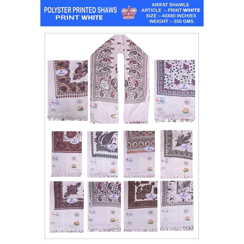 Sorban Surban Rida Kashmir Kashmiri Kasmir India Asli Original Print Printing Grosir 10pcs