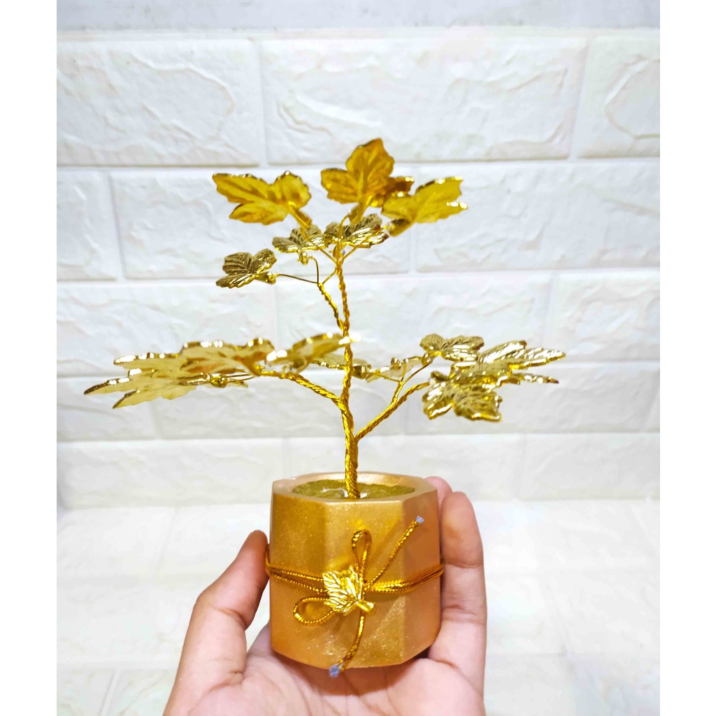 Pajangan Golden Arbei Pot Keramik - Pajangan Bunga Dekorasi Cantik
