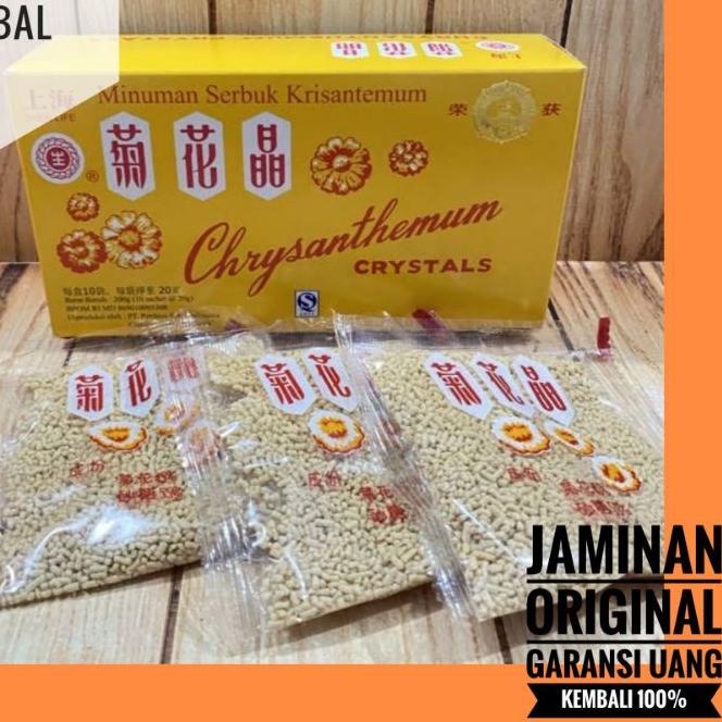 

♩ CHRYSANTHEMUM CRYSTAL CI HUA CING 1 BOX ISI 10 SACHET MINUMAN PANAS DALAM DAN TENGGOROKAN ◄