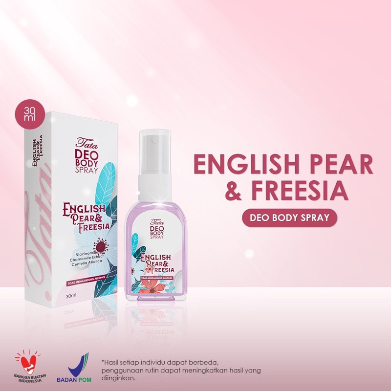 Tata Deo Body Spray English Pear &amp; Freesia 30ml ( TDEP ) Parfume Ketiak Tahan Lama Promo MITRA