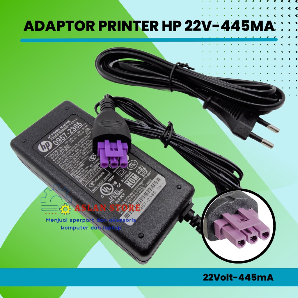 Adaptor Charger printer hp 1515 original 22v-455ma Bonus Kabel Power