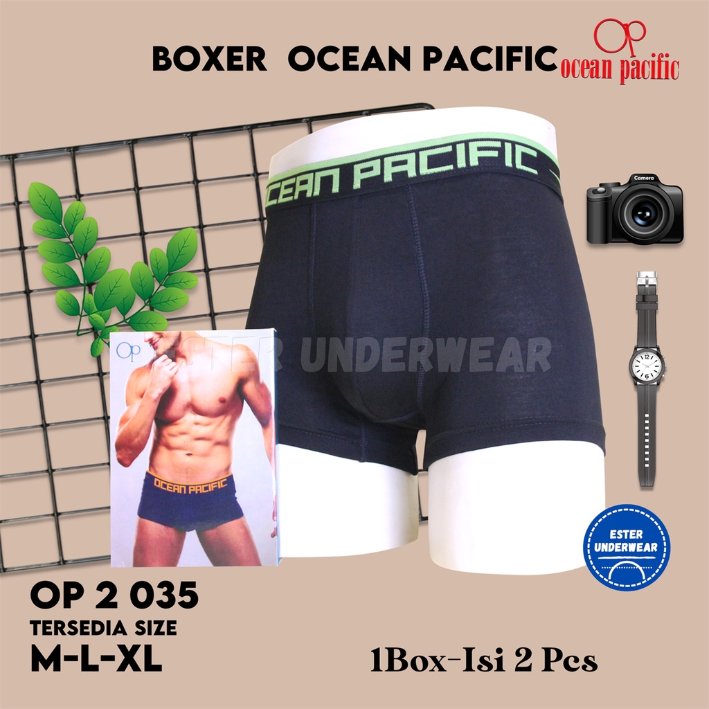 CELANA DALAM BOXER OCEAN PASIFIC OP 2 035 ISI 2 BAHAN MODAL