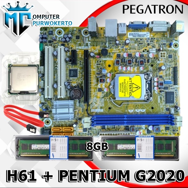 Paket Motherboard H61 Pegatron Dan Processor Pentium G2020 LGA 1155 Dan Ram 8GB DDR3