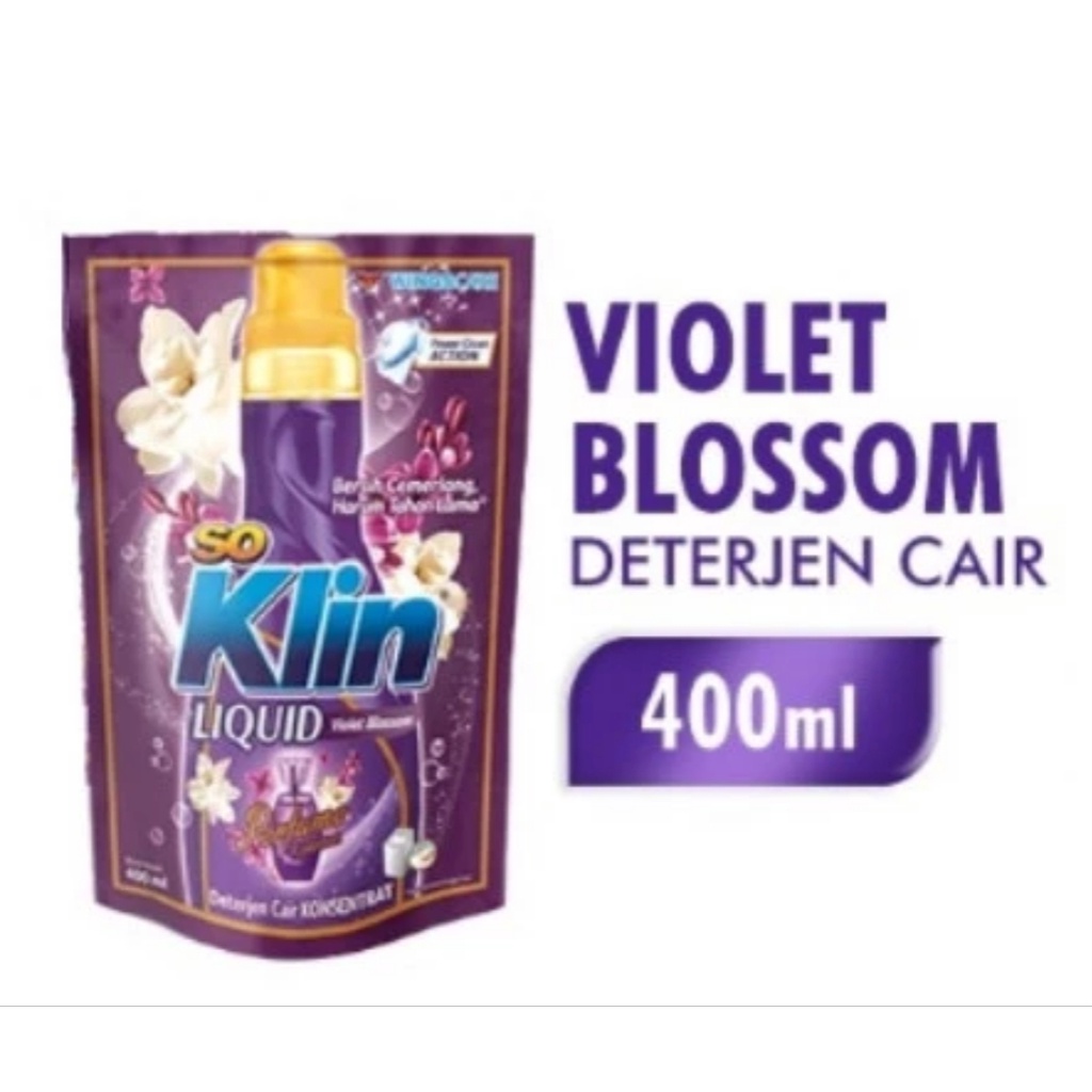 So Klin Soklin Liquid Detergent Concentrad Violet Blossom 400ml Detergen Cair