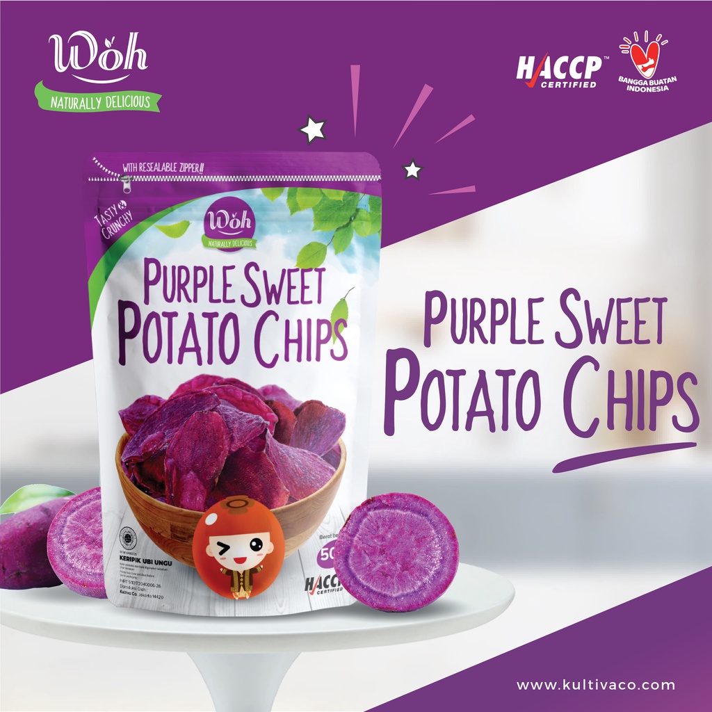 

Woh Sweet Purple Potato (Keripik Cemilan Ubi Ungu) 50 Gram