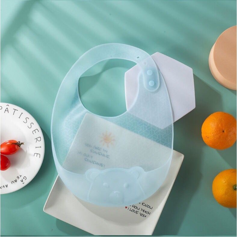 BARU LIN112 Bib Sleber Silicone|Slabber Bayi Waterproof-Your Affordable Quality!