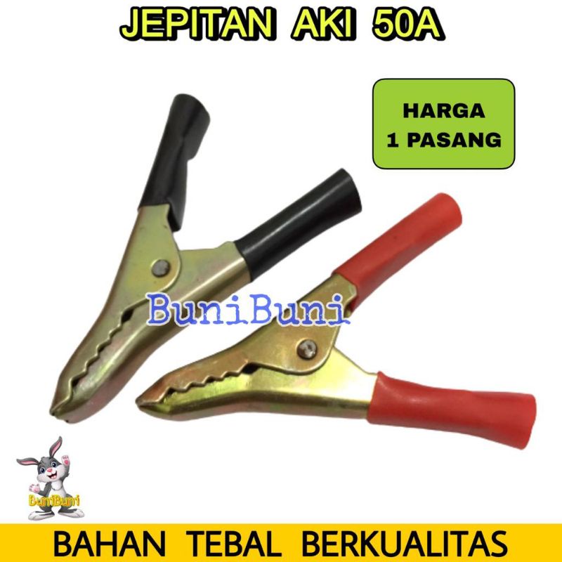 JEPITAN AKI 50A - Jepit / Capit Aki Accu Buaya 50A Universal (SEPASANG)