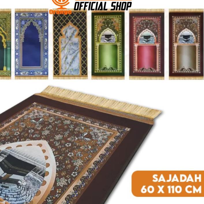 ♧ Orange Official Shop Sajadah Ukuran Medium 60x110 cm Bahan Tebal Peralatan Sholat ✮