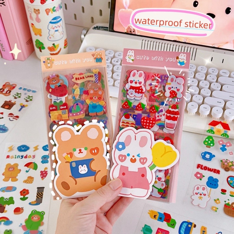 

Cute Sticker 10 Lembar/ Pack Stiker Lucu Dekorasi Anak Anti Air 008