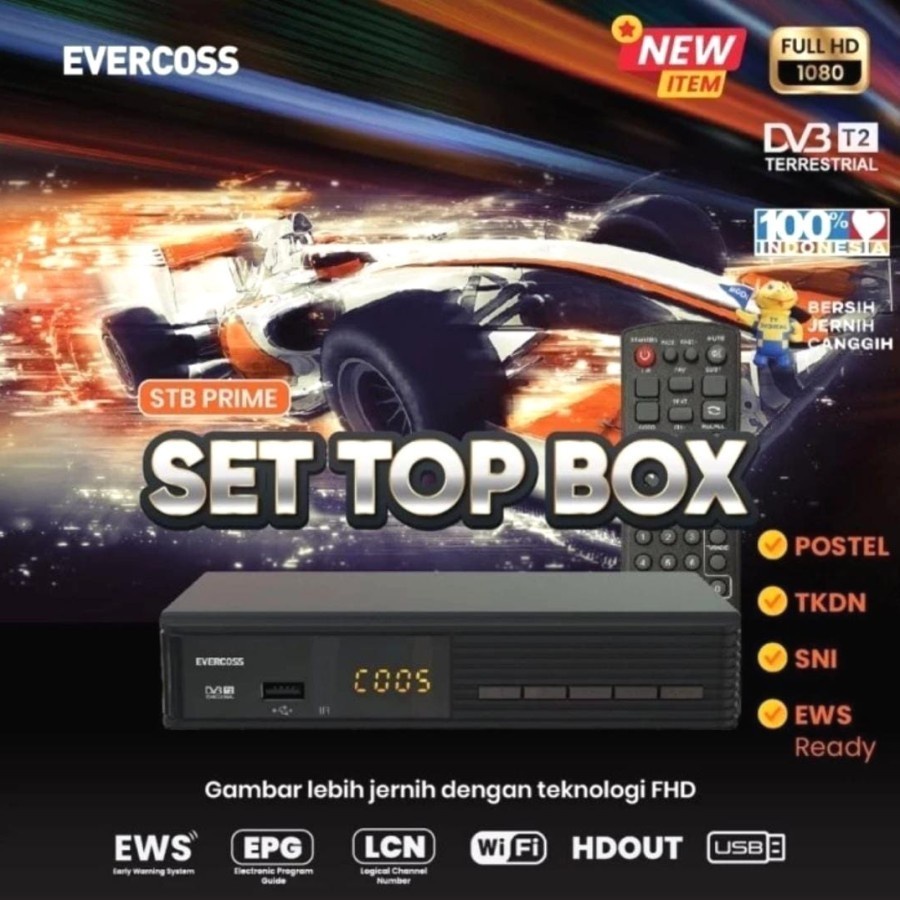 Evercoss STB Set Top Box TV Digital EVERCOSS Megabox DVB T2