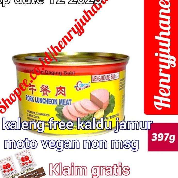 

Buruan Serbu 397 gram Gulong Canned Ham Pork Luncheon Meat / free pakiing kotak untuk reg dan cargo daging babi/ daging maling