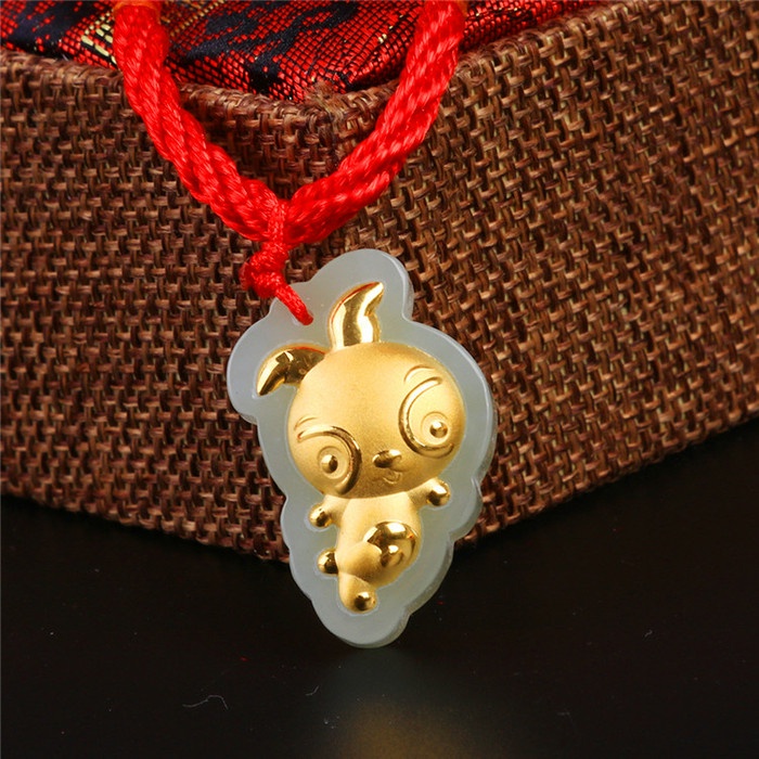 Fred Kalung Anak 12 Shio Import, Emas & Giok