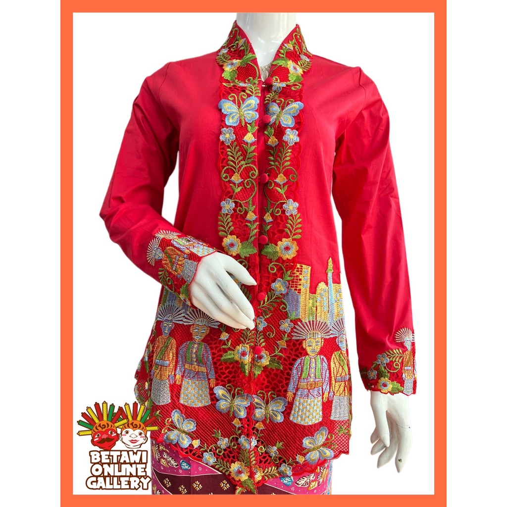 Kebaya Bordir Betawi / Kebaya Bordir Motif Ondel / Kebaya Bordir