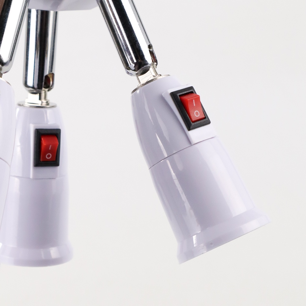 GUI8 Asmtled Fitting Lampu Bohlam Studio Led Cabang 3 With Switch 220v E27 E344 White ORi-I