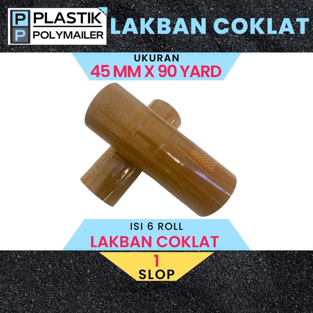 

Lakban Coklat 45mm x 90 Yard (1 Slop isi 6 Roll) Lakban Packaging Harga Termurah