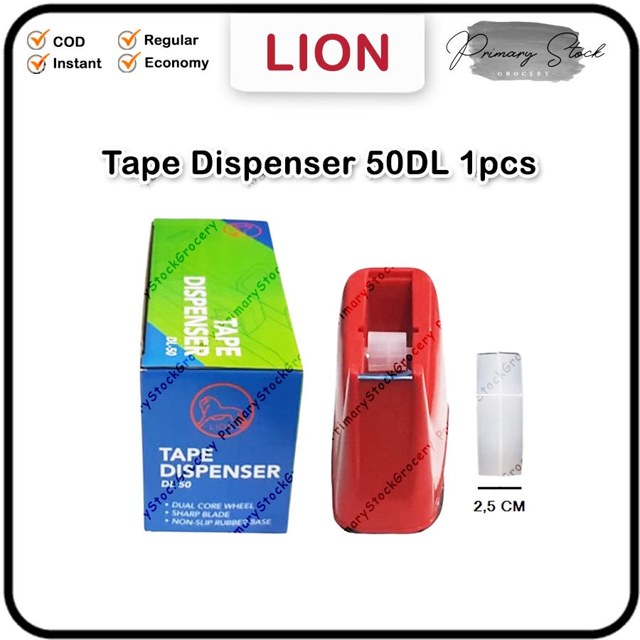 

Tempat Isolasi Kecil Sedang Besar Packing 1 inch Dispenser Tape Lakban Lion 1inch