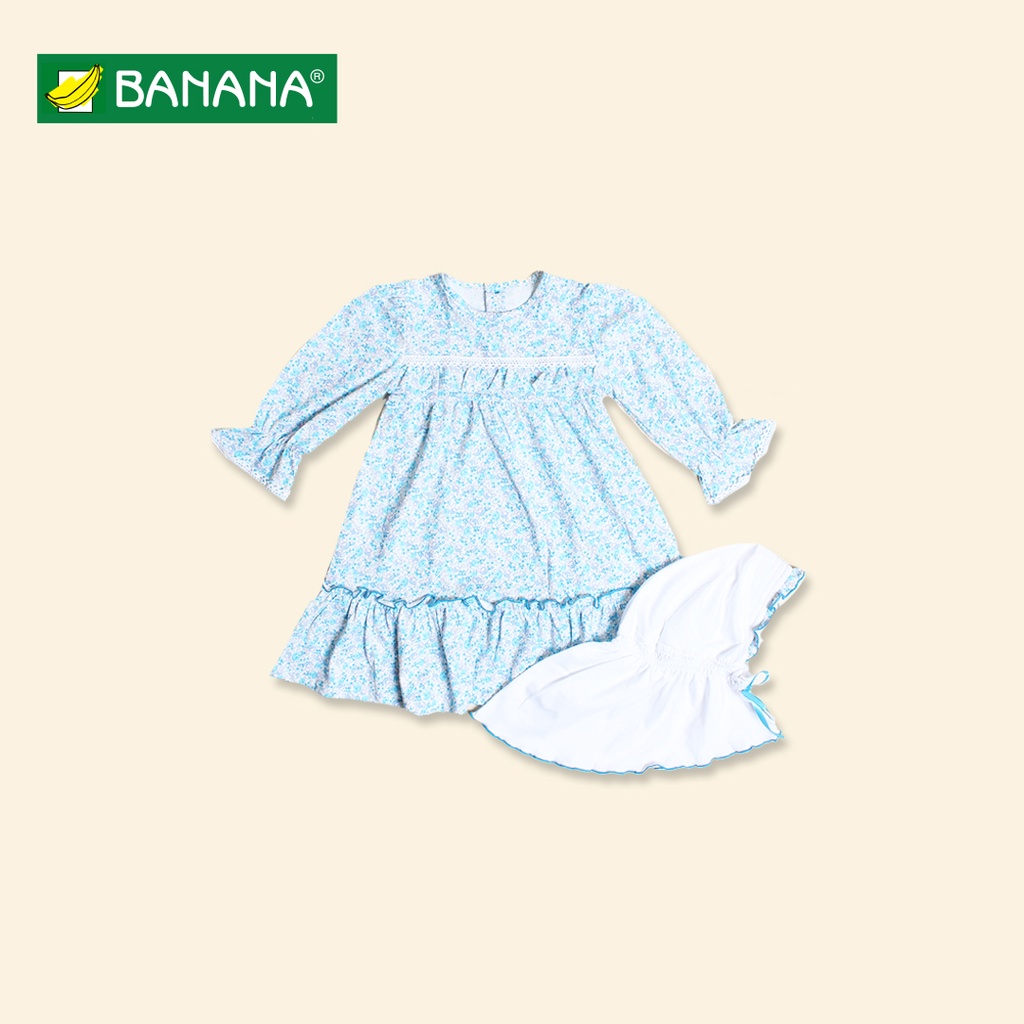 Banana Gamis Muslim Bayi Perempuan set Hijab