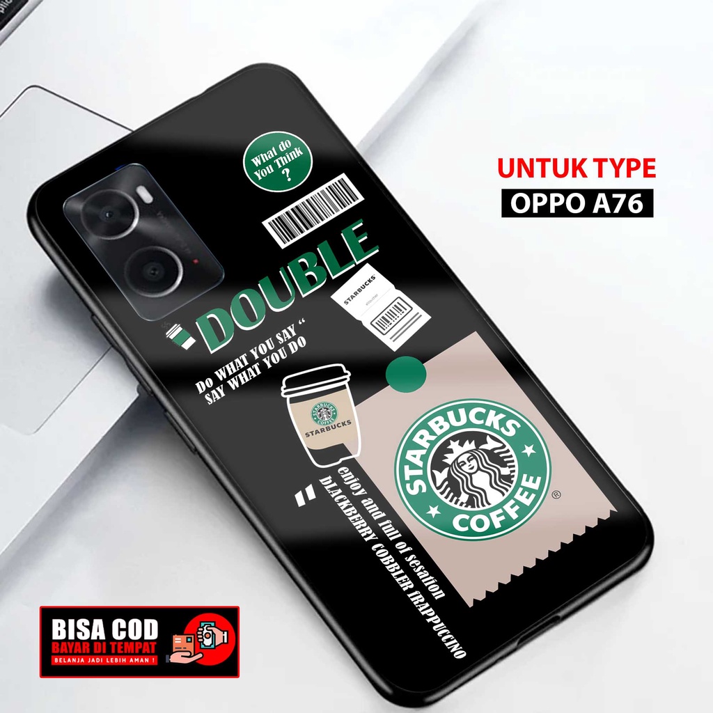Case Oppo A76 Terbaru { STRBCK ] 2D Softcase Glass Kaca Oppo A76 (Case Hp) Oppo A76 (CASING HP) Oppo
