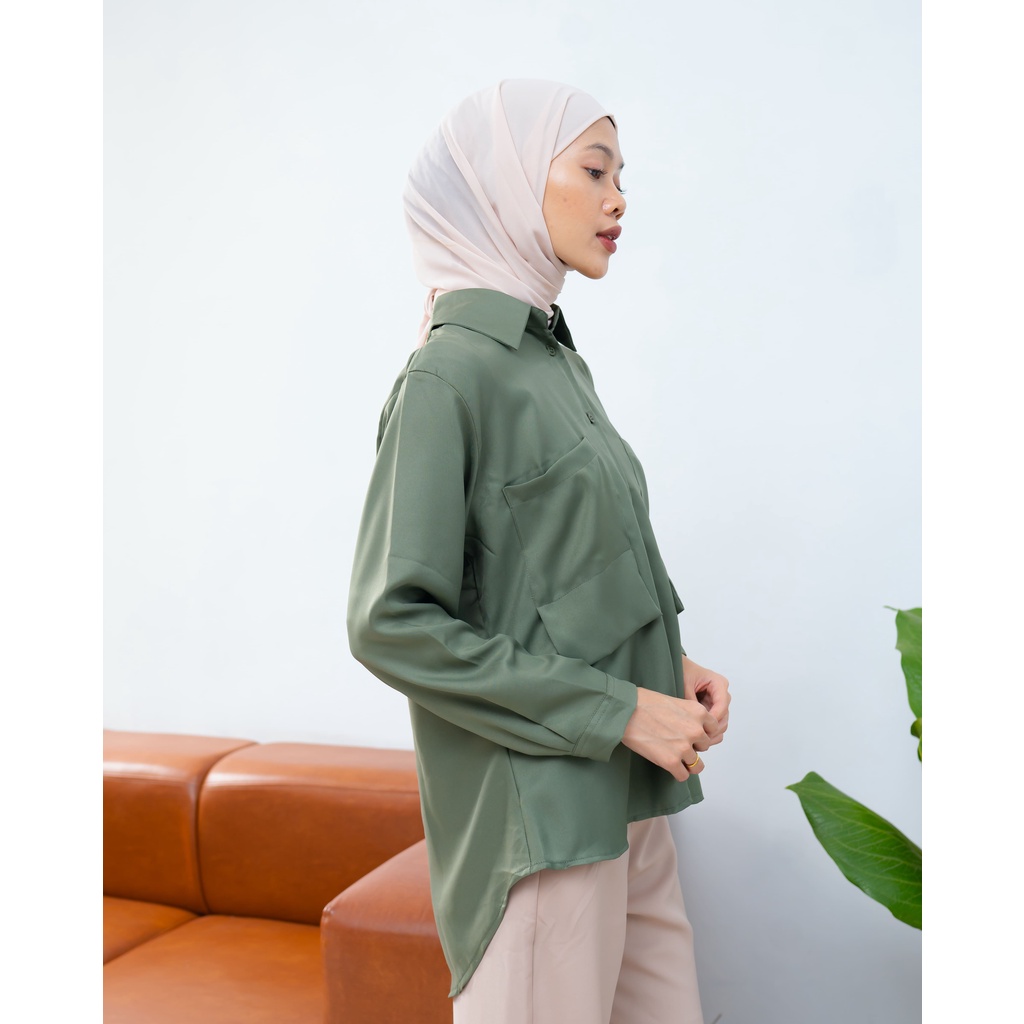 KEMEJA BLOUSE OVERSIZE ALEA KATUN SHAKILA DAILY OFFICE SHIRT PREMIUM B595