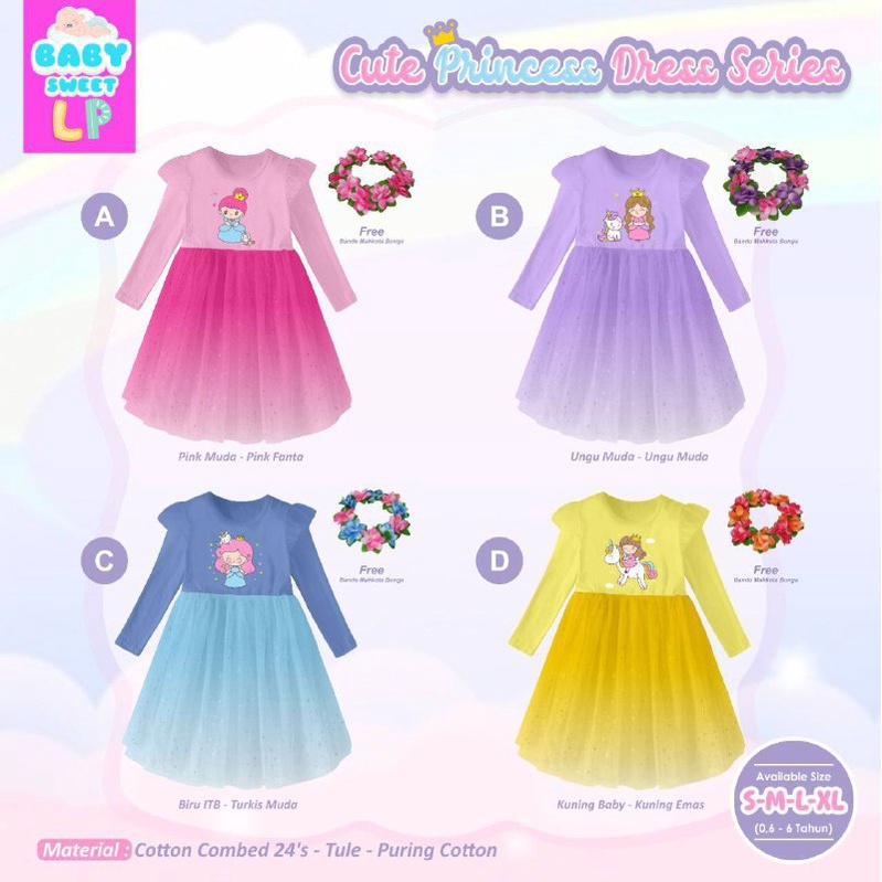 Dress balita Cute Princess Series 6bln - 6 thn by Baby sweet LP