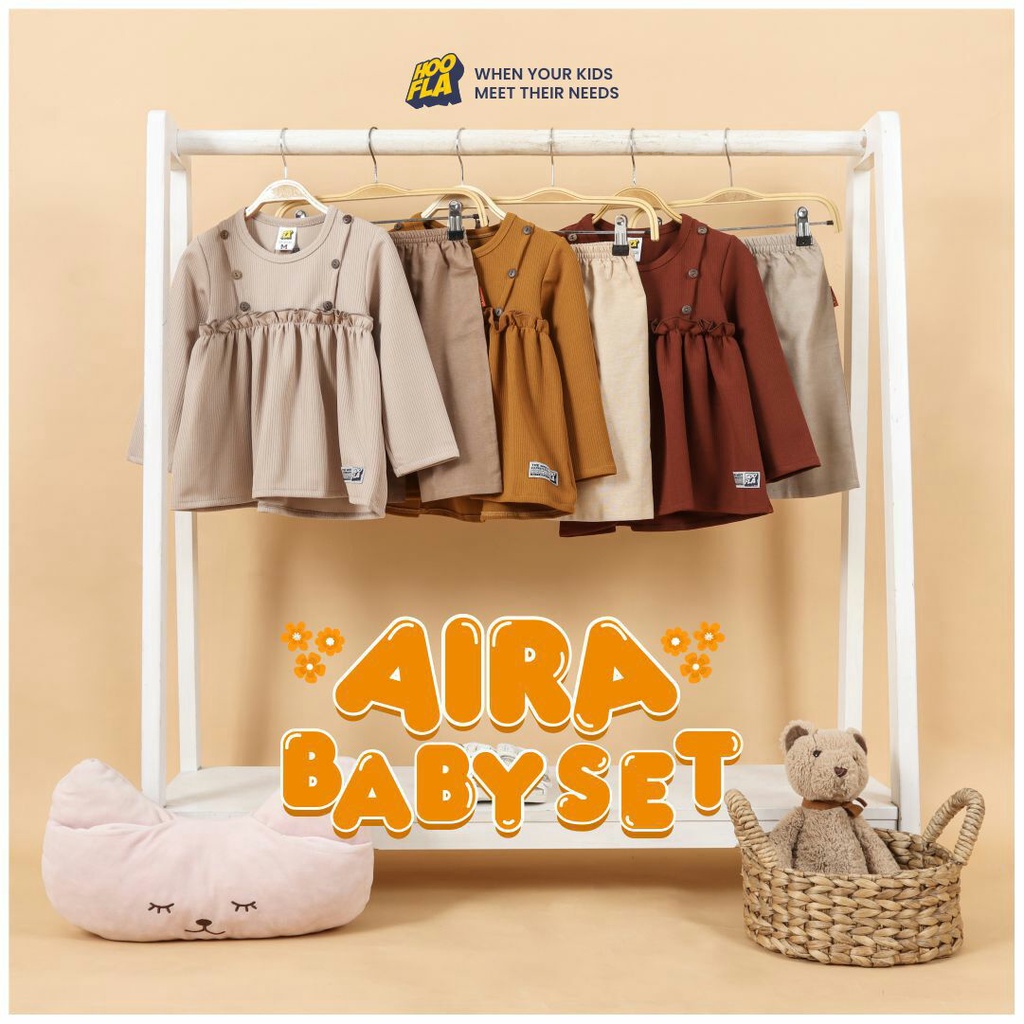 HOOFLA KIDS AIRA BABY SET SETELAN BAJU CELANA KULOT BAYI BALITA ANAK PEREMPUAN 1-5 TAHUN