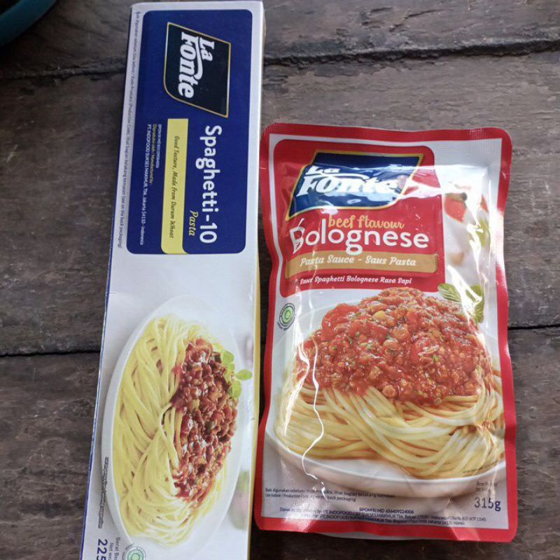 

paket spaghetti la fonte bolognes 315grr+pasta 225g