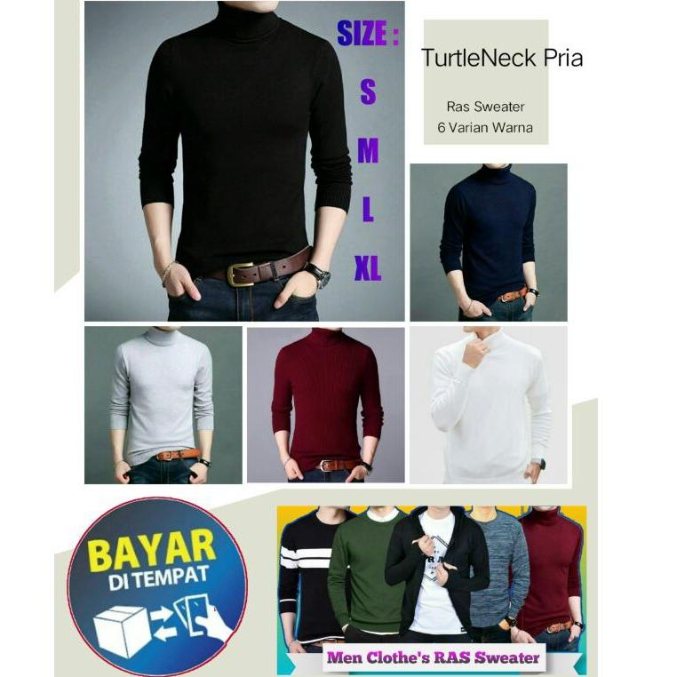 HARGA TERMURAH RAS SWEATER- SWEATER KERAH TINGGI PRIA - SWEATER RAJUT TURTLE NECK PRIA - SWEATER PRI