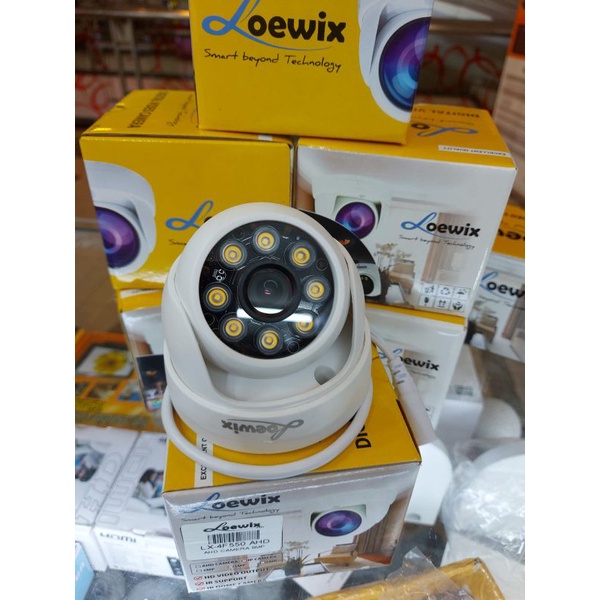 LOEWIX PAKET CCTV 8CH 5MP COLORVU MALAM WARNA FULL COLOR-NON HDD LENGKAP