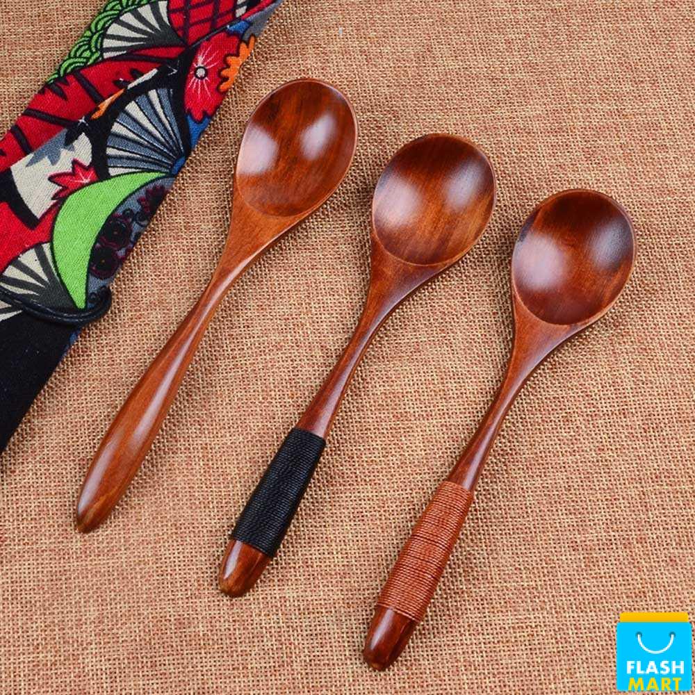 Flashmart Sendok Makan Centong Sayur Bahan Kayu Wooden Spoon - RR-20