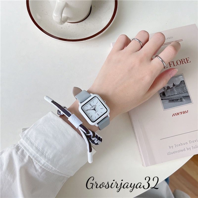 Jam tangan wanita analog Flore kalep sintesis Korean be like