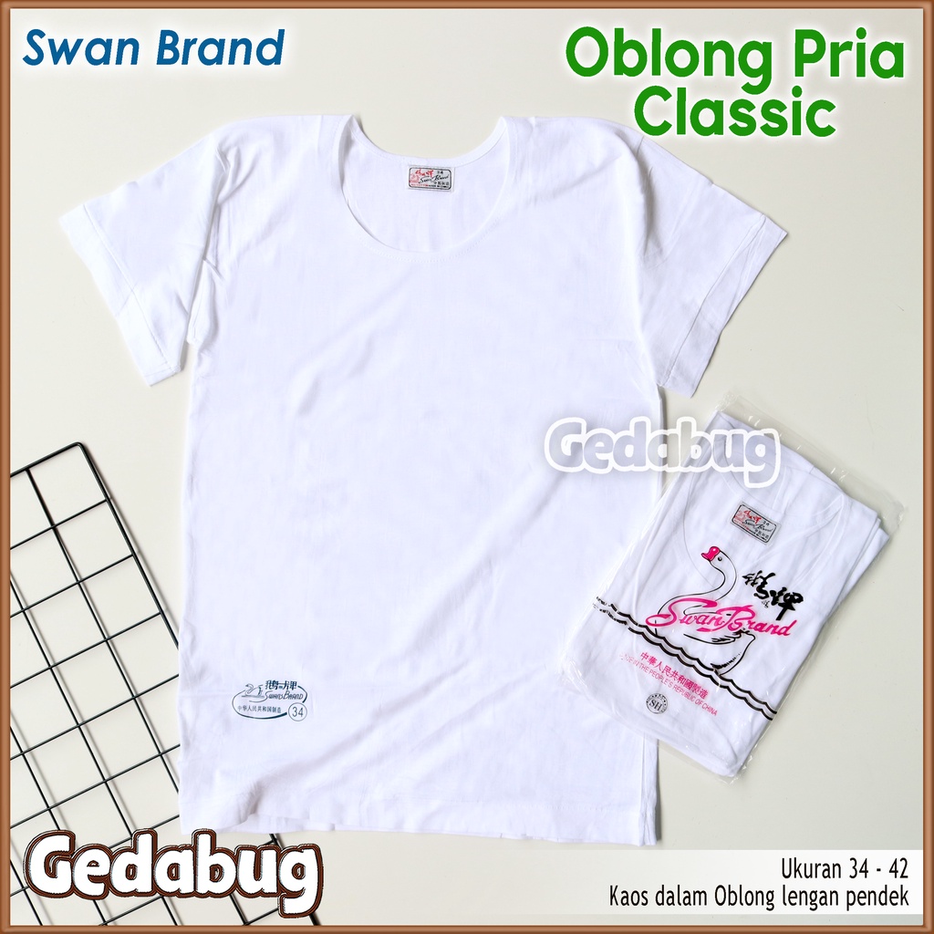 Oblong pria Swan Band | Kaos daleman pria dewasa Polos | Gedabug