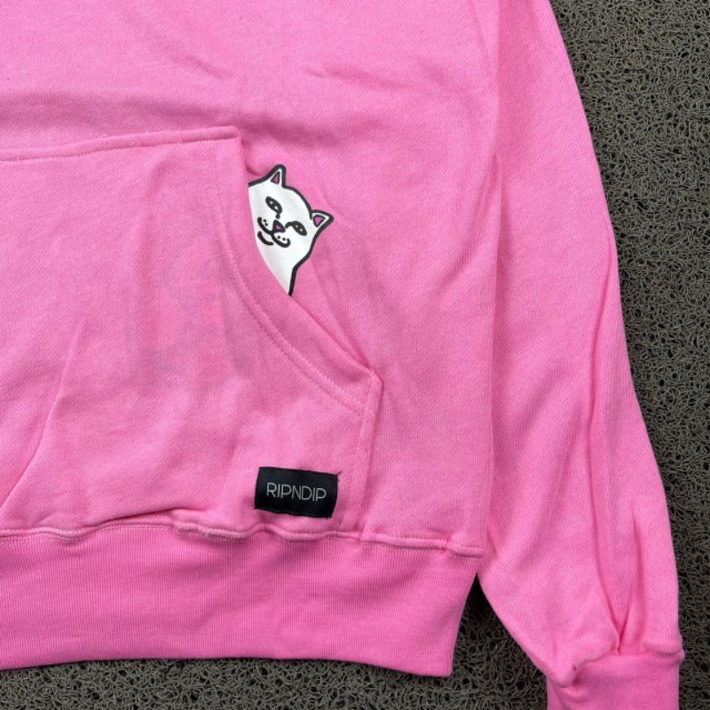 HOODIE RIPNDIP PINK FULL TAG LABEL CASUAL