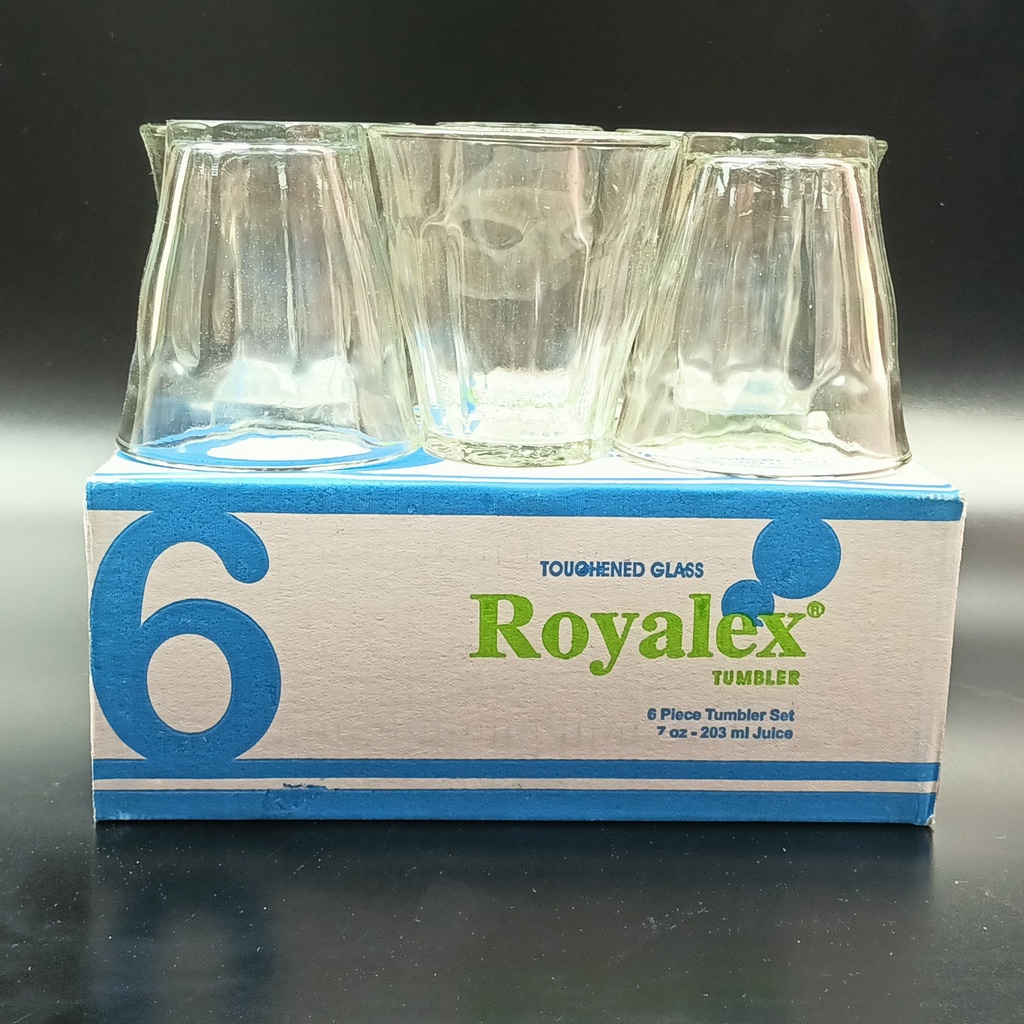 Gelas Air Minum kopi Kaca Tumbler Royalex 608TP / 203 ml isi 6 pcs