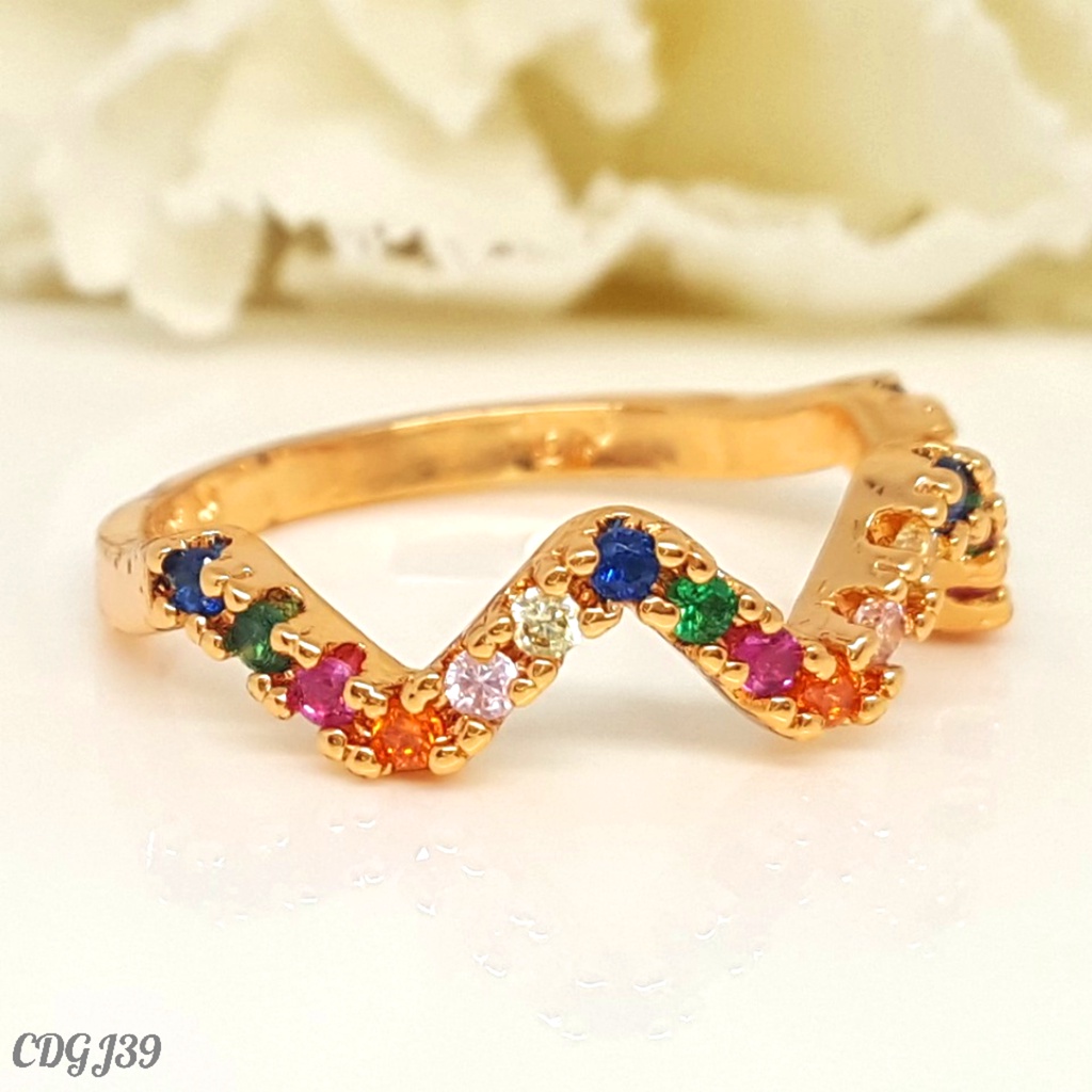 PGX Cincin Xuping Wanita Perhiasan Lapis Emas Aksesoris Fashion Premium - Z314