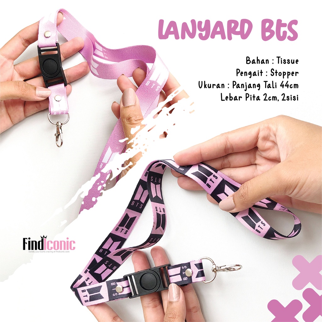 [READY STOCK] Lanyard BTS KPop - ID Card BTS - Gantungan HP BTS Bangtan Boys Lanyard Digital Print
