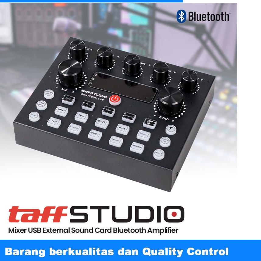 ♙ Taffstudio Centechia Sound Card V8S - USB External Sound Card Bluetooth Soundcard Amplifier Mixer 