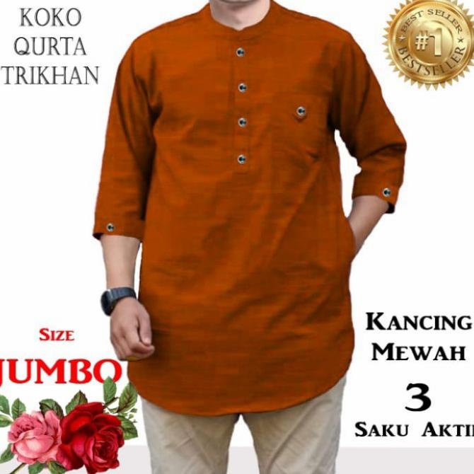 TERLARIS 10758 10762 10766 Kemeja Muslim JUMBO Koko QURTA TRIKHAN Pria Ukuran M /BAJU KOKO PRIA/BAJU