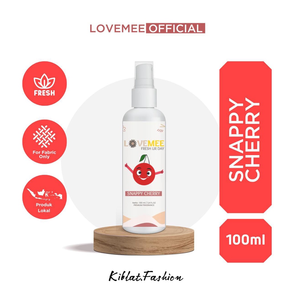 Love Mee Parfum Baju Varian Snappy cherry - Ocean fresh - Sweet strawberry - Sakura 100ml