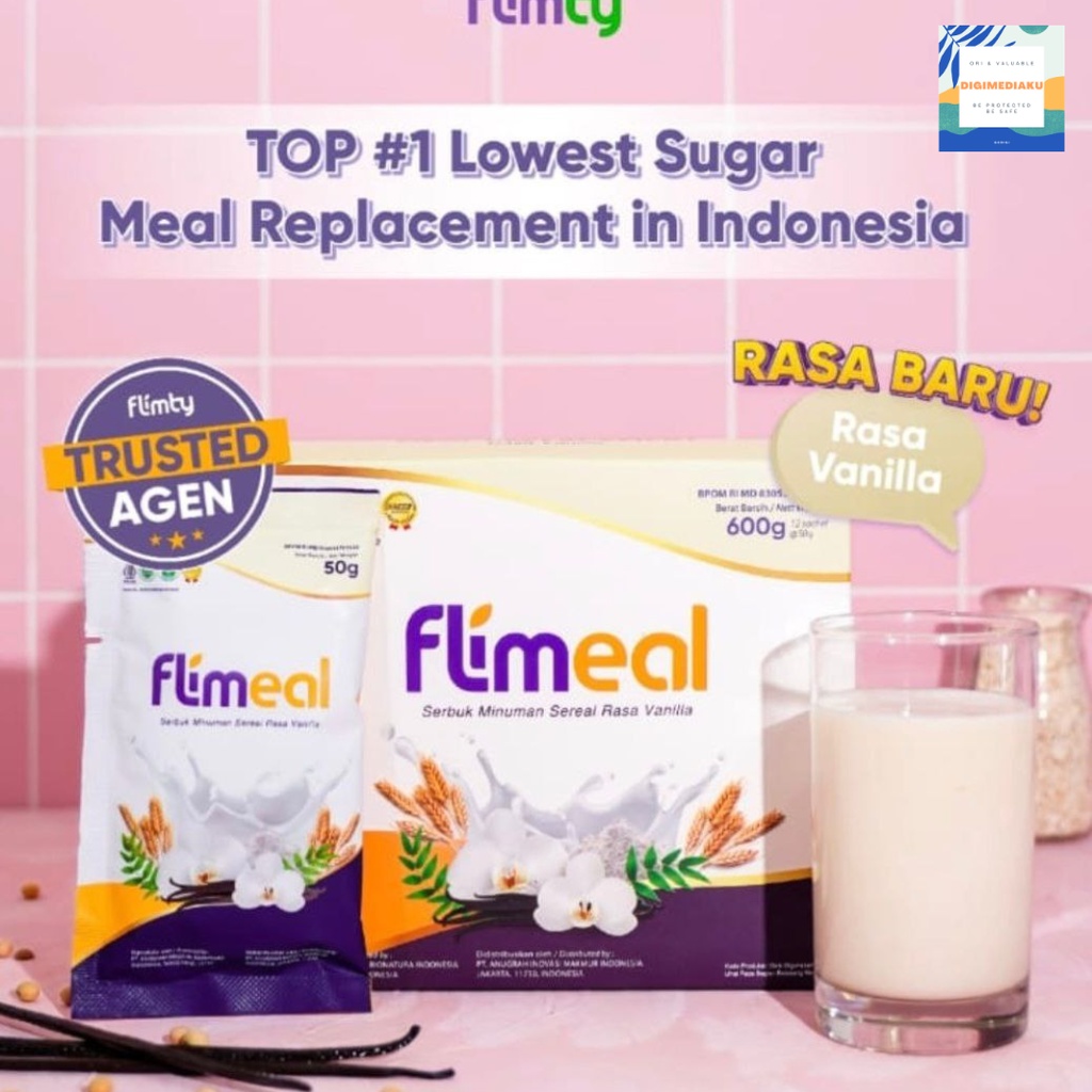 Flimeal Cokelat Susu Sachet Flimeal Coklat Susu Sachet Diet Rendah Kalori Meal Replacement Flimty