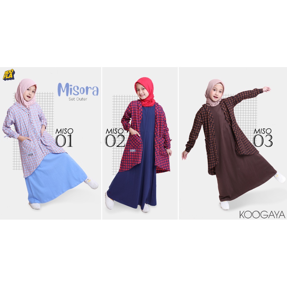 Setelan Inner Outer Gamis Anak Perempuan Hoofla Misora Set Outer