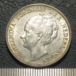 #8.WH. UANG KOIN KUNO / KOIN PERAK / SILVER COIN WILHELMINA 1 G TAHUN 1929