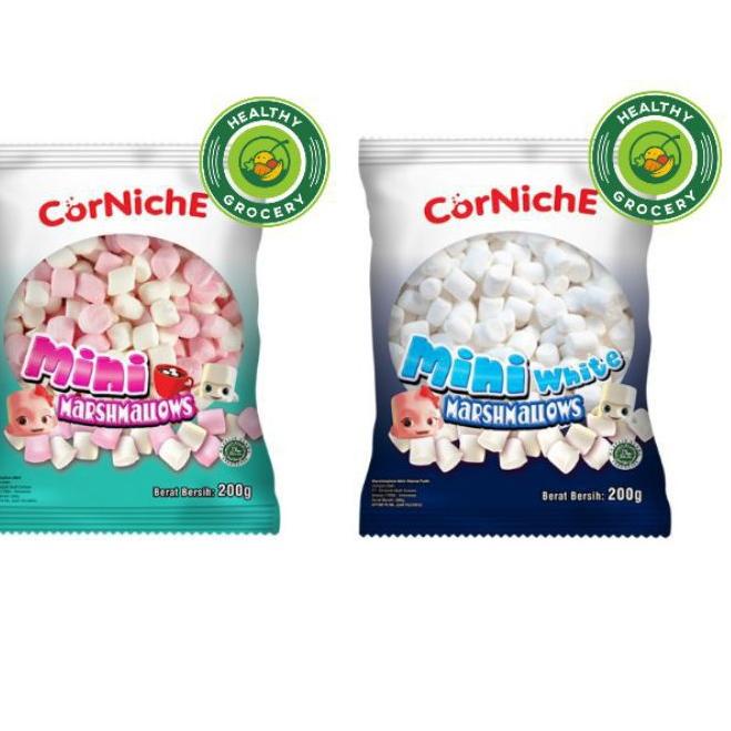 

Top Product CORNICHE Halal Mini Marshmallow Permen 200gr / Snow White / Pink White / Marshmellow / Mallow / Cornichi / Kornichi / Murah