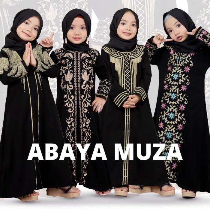 Gamis BEST SELLER MUZA ABAYA ANAK HITAM TURKEY(N9Z7) Gamis Turky BISA COD Abaya Hitam Bordir Gamis A