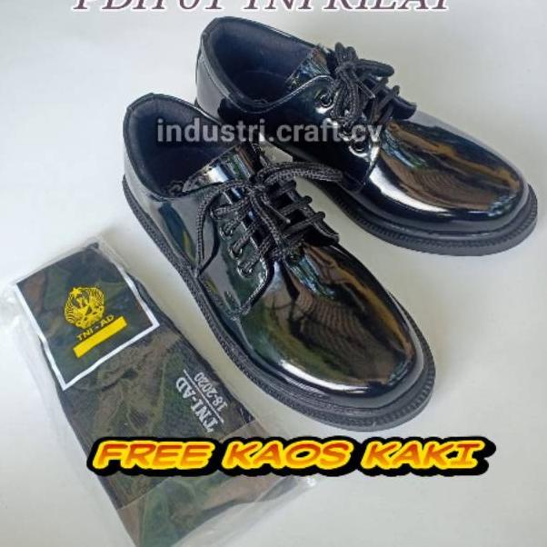 KNR.5Fe23o ‣ (FREE KAOS KAKI PDH) Sepatu PDH Pendek TNI 01 Kilap Sepatu Dinas Kerja Satpam Security 