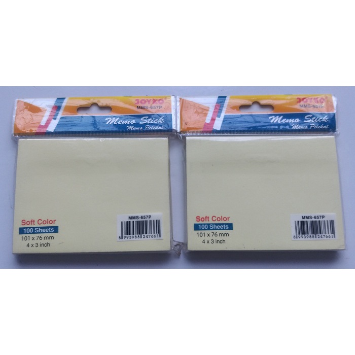 

Memo Stick / Memo Pelekat Joyko MMS-657 P Bentuk Kotak 101 x 76 mm