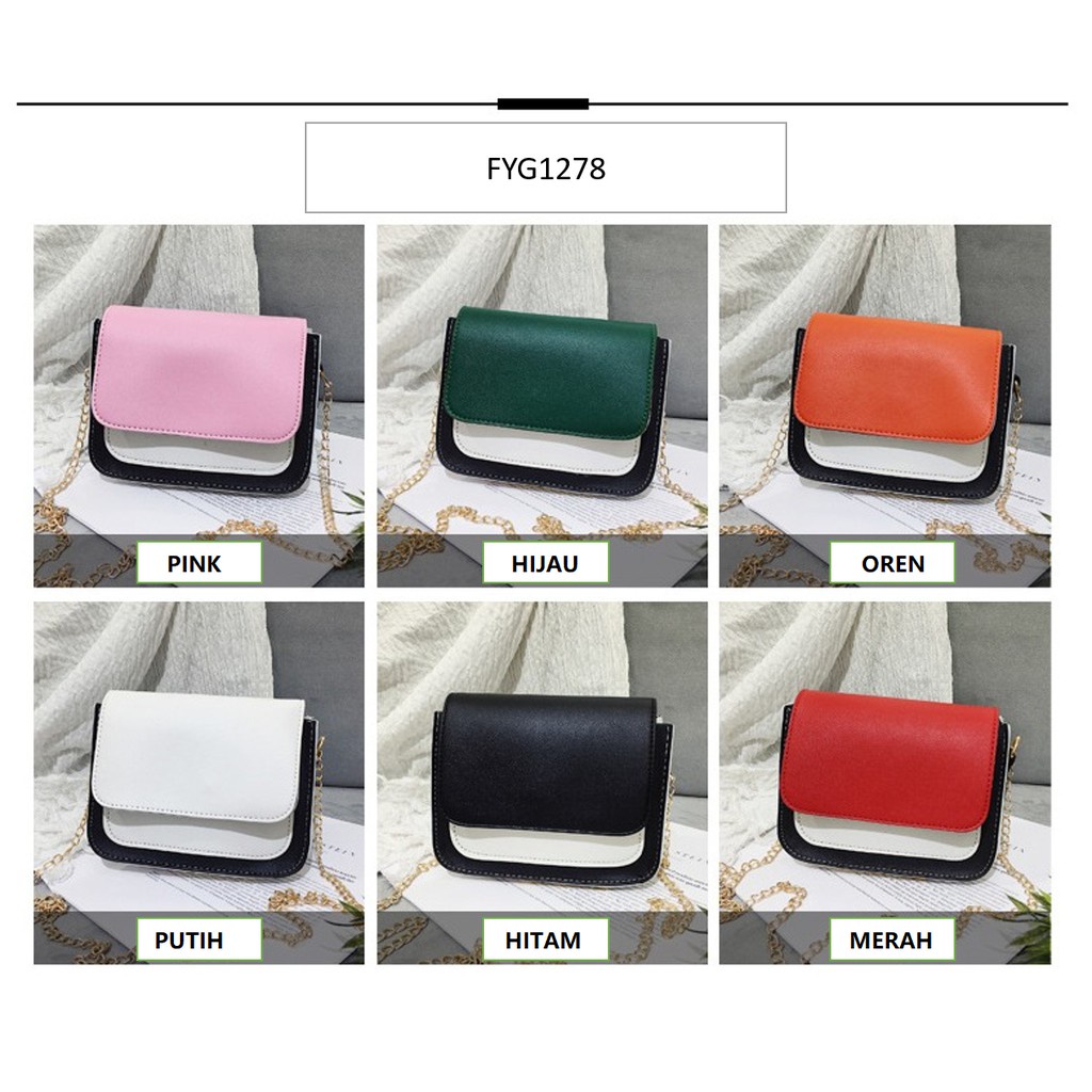 FYGALERY FYG1278 TAS SELEMPANG FASHION WANITA TAS BAHAN PU BAHAN SLING BAG TAS MINI IMPORT