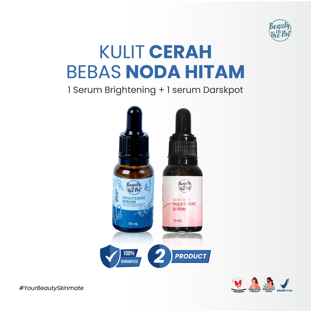 [1 Pcs] Dark Spot Treatment Serum + [1 Pcs] Brightening Serum - Beauty In The Pot - Skincare Alami B