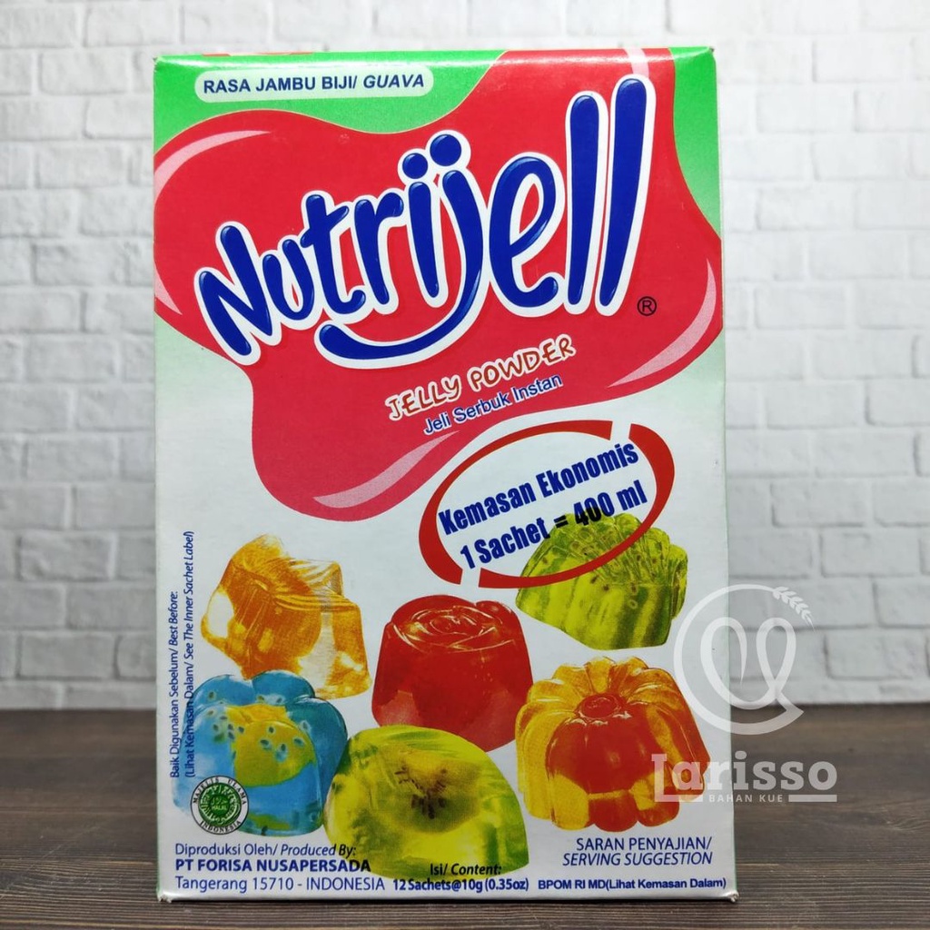 

NUTRIJELL EKONOMIS BOX JELLY POWDER JELI SERBUK INSTAN RASA JAMBU BIJI/GUAVA 12X10GR BOX